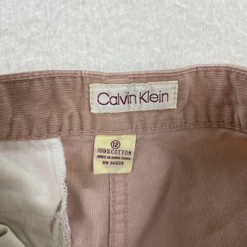 Vintage Y2K 90s Calvin Klein Tan 100% Cotton Corduroy Pants Size 12 - Picture 3 of 5